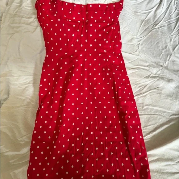 Stop Staring Red Strapless Polka Dot Dress - Picture 1 of 2